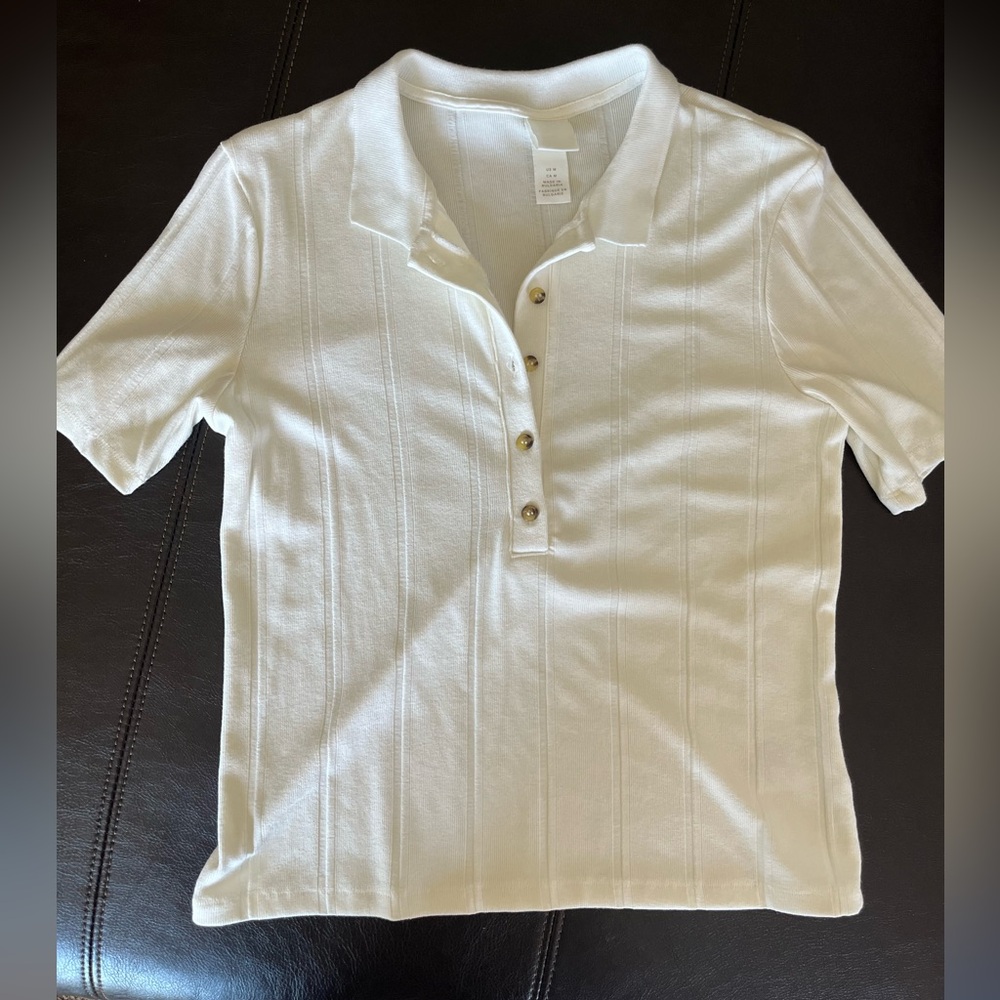 White Short Sleeve Polo Shirt